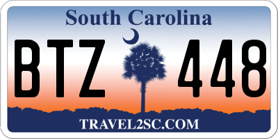 SC license plate BTZ448