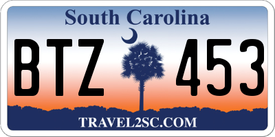 SC license plate BTZ453