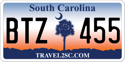 SC license plate BTZ455