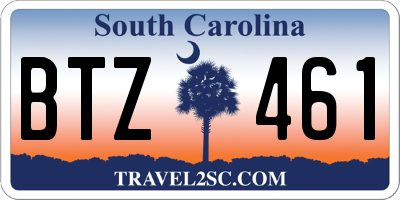 SC license plate BTZ461