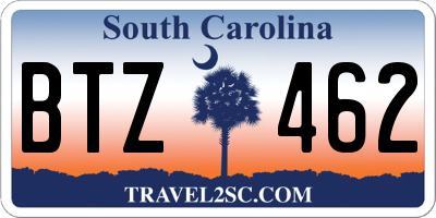 SC license plate BTZ462
