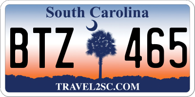 SC license plate BTZ465