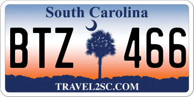 SC license plate BTZ466