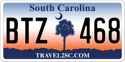SC license plate BTZ468