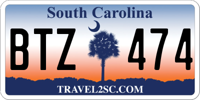 SC license plate BTZ474