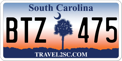 SC license plate BTZ475
