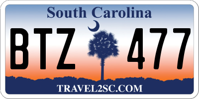 SC license plate BTZ477