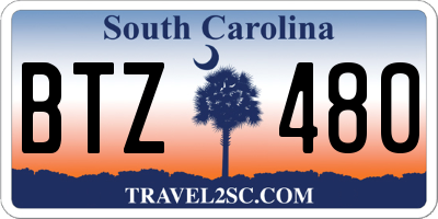 SC license plate BTZ480