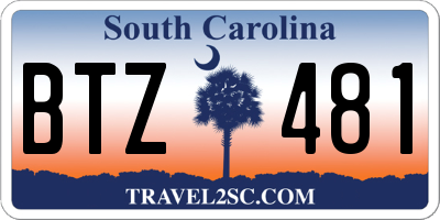 SC license plate BTZ481