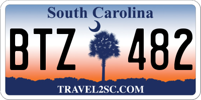 SC license plate BTZ482