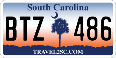 SC license plate BTZ486