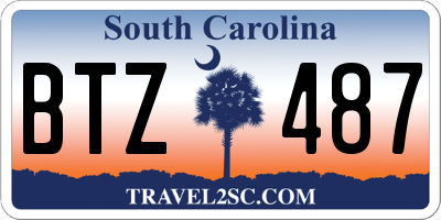 SC license plate BTZ487