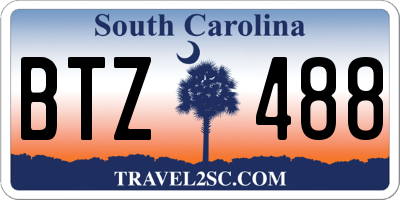 SC license plate BTZ488