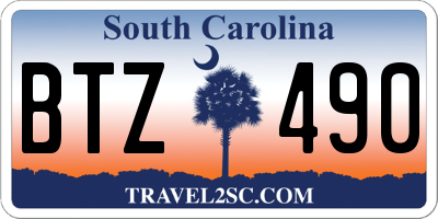 SC license plate BTZ490