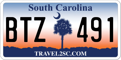 SC license plate BTZ491
