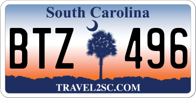 SC license plate BTZ496