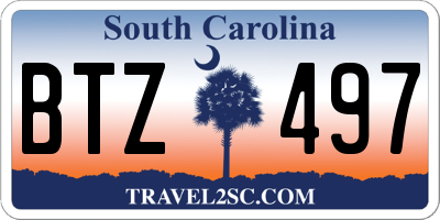 SC license plate BTZ497