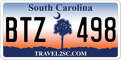 SC license plate BTZ498