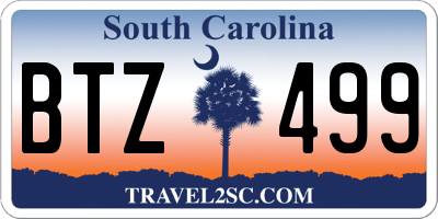 SC license plate BTZ499