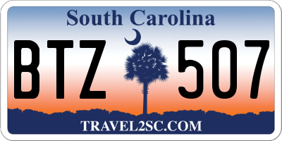 SC license plate BTZ507