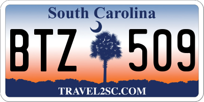 SC license plate BTZ509