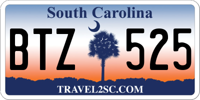 SC license plate BTZ525