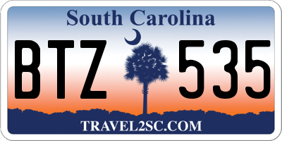 SC license plate BTZ535