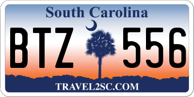 SC license plate BTZ556
