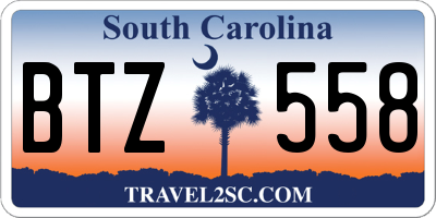 SC license plate BTZ558