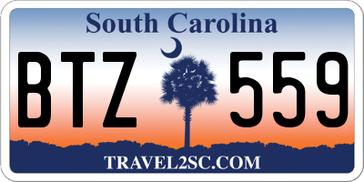 SC license plate BTZ559