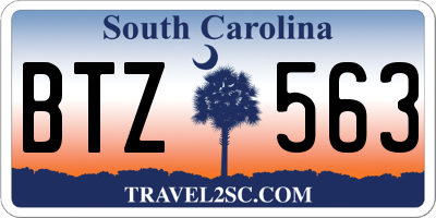 SC license plate BTZ563