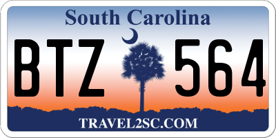 SC license plate BTZ564