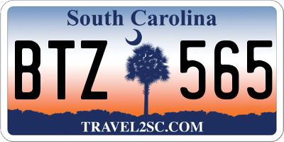 SC license plate BTZ565