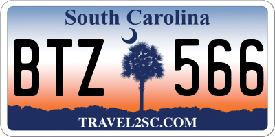SC license plate BTZ566
