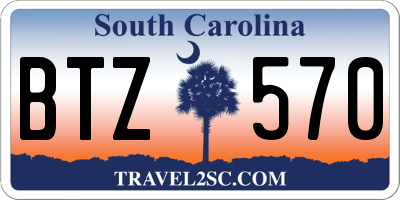 SC license plate BTZ570