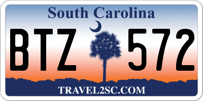 SC license plate BTZ572