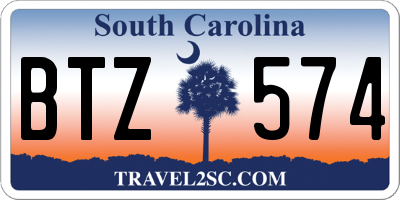 SC license plate BTZ574
