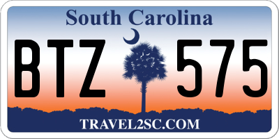 SC license plate BTZ575