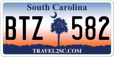 SC license plate BTZ582