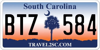 SC license plate BTZ584