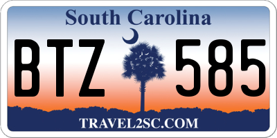 SC license plate BTZ585