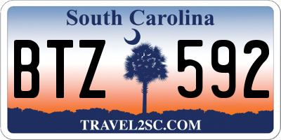 SC license plate BTZ592