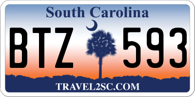 SC license plate BTZ593