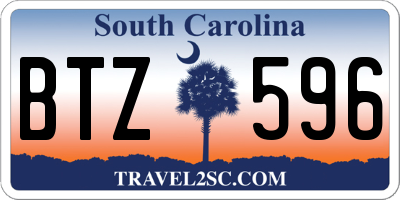 SC license plate BTZ596