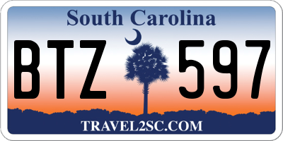 SC license plate BTZ597