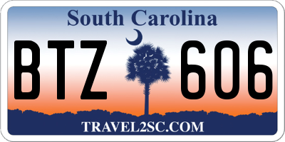 SC license plate BTZ606