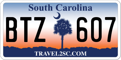 SC license plate BTZ607