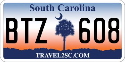 SC license plate BTZ608