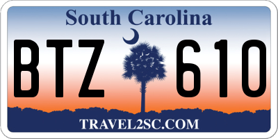 SC license plate BTZ610