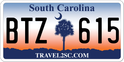 SC license plate BTZ615